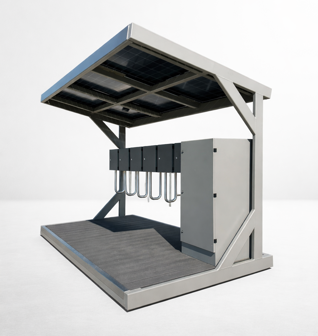 Ladestation von der Seite in grau - Basismodell